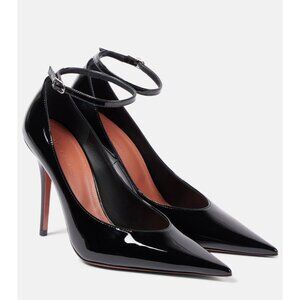 AMINA MUADDI Anok 105 Patent Pumps in Black 41 With Box Womens High Heels